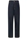 Moschino Blue Denim Pants Laurel Crown Patch In Blue