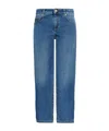 Moschino Distressed Straight-leg Jeans In Blue