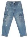 Moschino Straight-leg Cargo Jeans In Blue