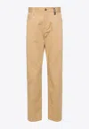 Moschino Mid-rise Logo-engraved Straight-leg Jeans