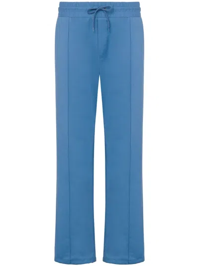 Moschino Straight-leg Drawstring Trousers In Blue