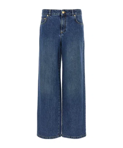 MOSCHINO MOSCHINO TEDDY BEAR BUTTON WIDE-LEG JEANS