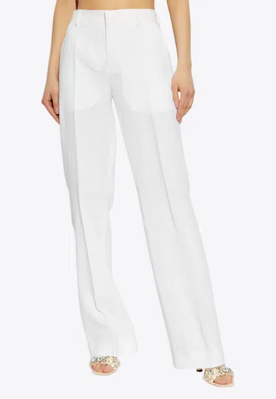 Moschino Straight-leg Linen Pants In White
