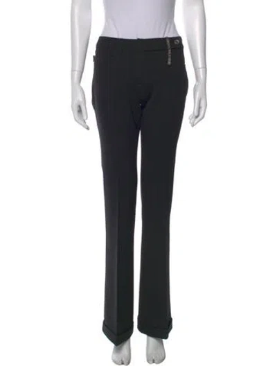 Pre-owned Moschino Straight Leg Pants In Black