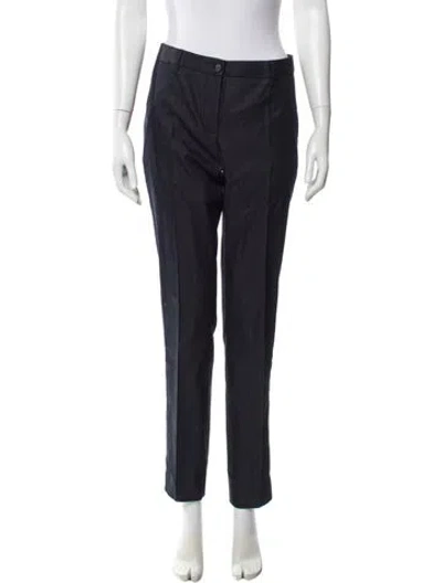 Pre-owned Moschino Straight Leg Pants In Blue