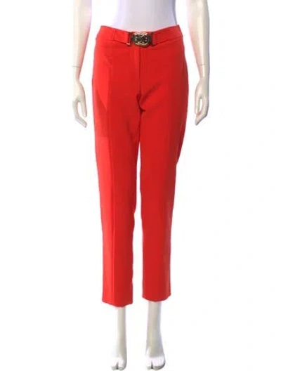 Pre-owned Moschino Straight Leg Pants In Red