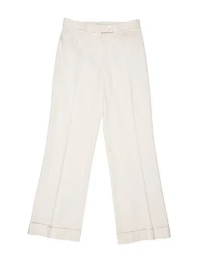 Pre-owned Moschino Straight Leg Pants In White