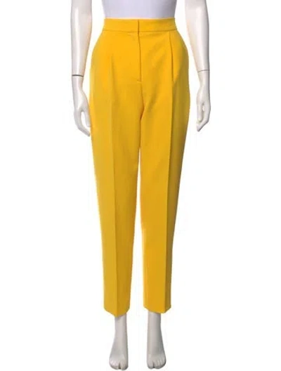 Pre-owned Moschino Straight Leg Pants In Yellow