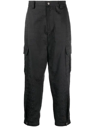 Moschino Straight Leg Tailored Trousers With Classic Fit In Black