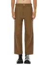 Moschino Straight-leg Tricot Pants With Utilitarian Details In Brown