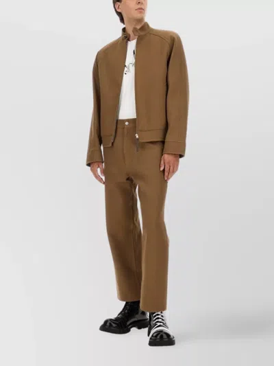 Moschino Straight Leg Trousers Patch Pockets In Brown