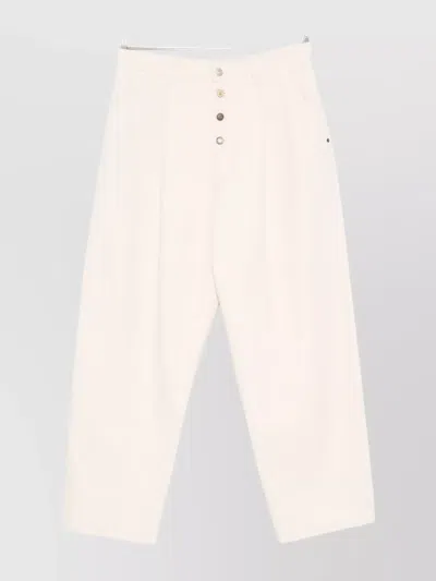 Moschino Straight Leg Trousers With Pleats In White