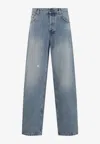 Moschino Relaxed High-waist Jeans With Classic Five-pocket Styling In Blue