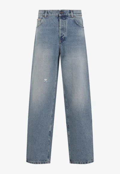 MOSCHINO STRAIGHT-LEG WASHED JEANS
