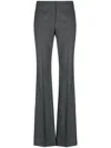 Moschino Straight Virgin Wool Tailored Trousers In Grey