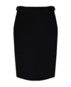 Moschino Skirt With Knee-length And Belt Loops In Black