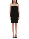 Moschino Strapless Dress With Bow Detail And Side Pockets In Black
