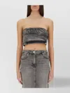 Moschino Denim Skirt With Back Pockets And Belt Loops