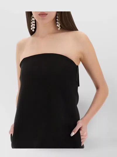 Moschino Strapless Dress With Bow Detail And Side Pockets In Black