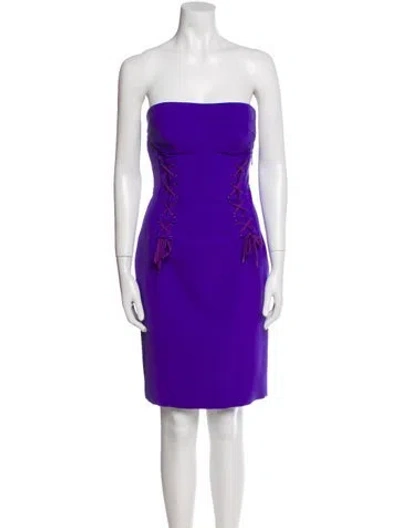 Pre-owned Moschino Strapless Mini Dress In Purple