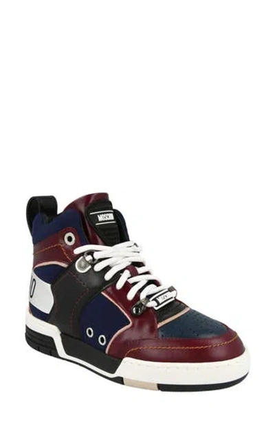 MOSCHINO MOSCHINO STREETBALL ASYMMETRICAL HIGH TOP SNEAKER