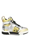 Moschino Streetball Asymmetrical High-top Sneakers In Multi