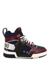 Moschino Streetball Asymmetrical High-top Sneakers In Multi