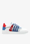 Moschino Calfskin, Mesh And Split Leather Streetball Sneakers In Multicolor