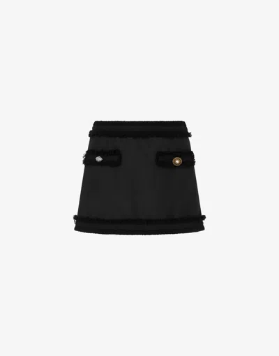 Moschino Stretch Bouclé Miniskirt In Black