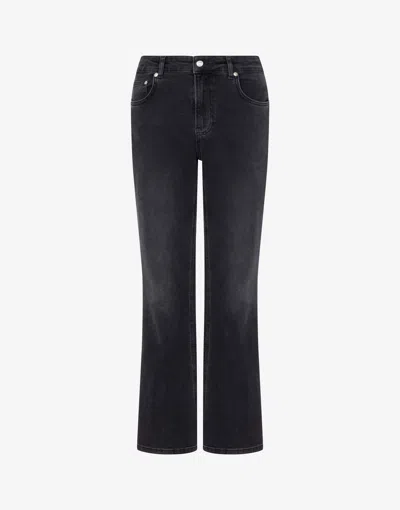 Moschino Stretch Cotton Denim Pants In Black