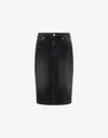 Moschino Stretch Cotton Denim Skirt In Black