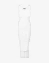 Moschino Open Back Midi Dress With Layered Ribbed Texture In White