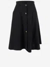Moschino 'poplin Skirt With Buttons' In Black