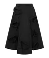 Moschino Stretch-cotton Poplin Midi Skirt In Black
