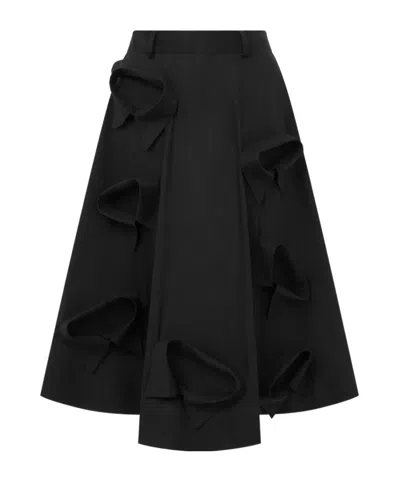 MOSCHINO STRETCH-COTTON POPLIN MIDI SKIRT