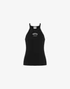 Moschino Stretch Cotton Ribbed Tank Top In Black