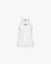 Moschino Stretch Cotton Ribbed Tank Top In White