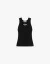 Moschino Stretch Cotton Tank Top With Logo In Black