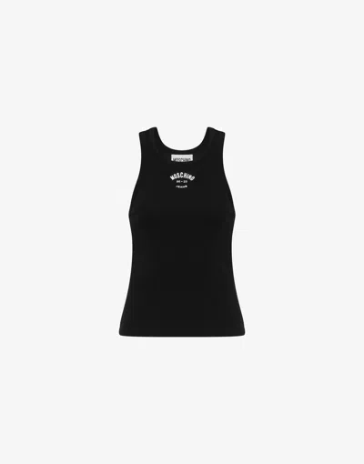 Moschino Stretch Cotton Tank Top In Black