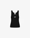 Moschino Stretch Cotton Tank Top Laurel Crown Logo In Black