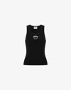 Moschino Stretch Cotton Tank Top With Logo In Black