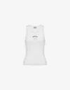 Moschino Stretch Cotton Tank Top With Logo In White