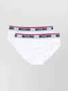 Moschino Stretch Fit Undergarments With Branded Elastic Waistband In White
