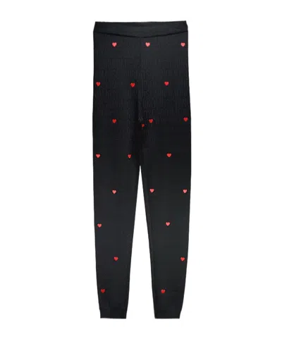 Moschino Stretch Knitted Leggings In Black