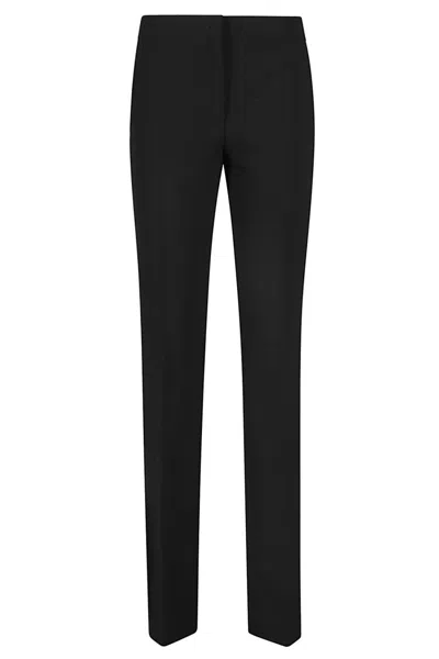 Moschino Stretch Polyester Trousers In Black