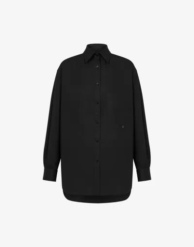 Moschino Stretch Poplin Shirt In Black