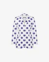 Moschino Stretch Satin Jacket Biro Polka Dots In White