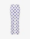 Moschino Stretch Satin Pants Biro Polka Dots In White