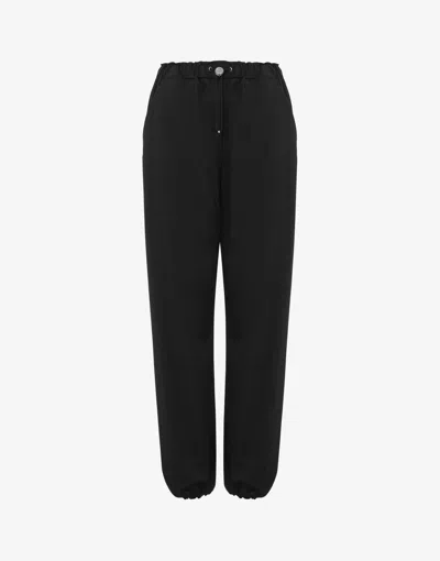 Moschino Stretch Technical Cotton Trousers In Black