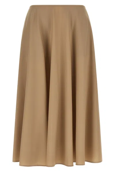 Moschino Stretch Virgin Wool Skirt In Beige